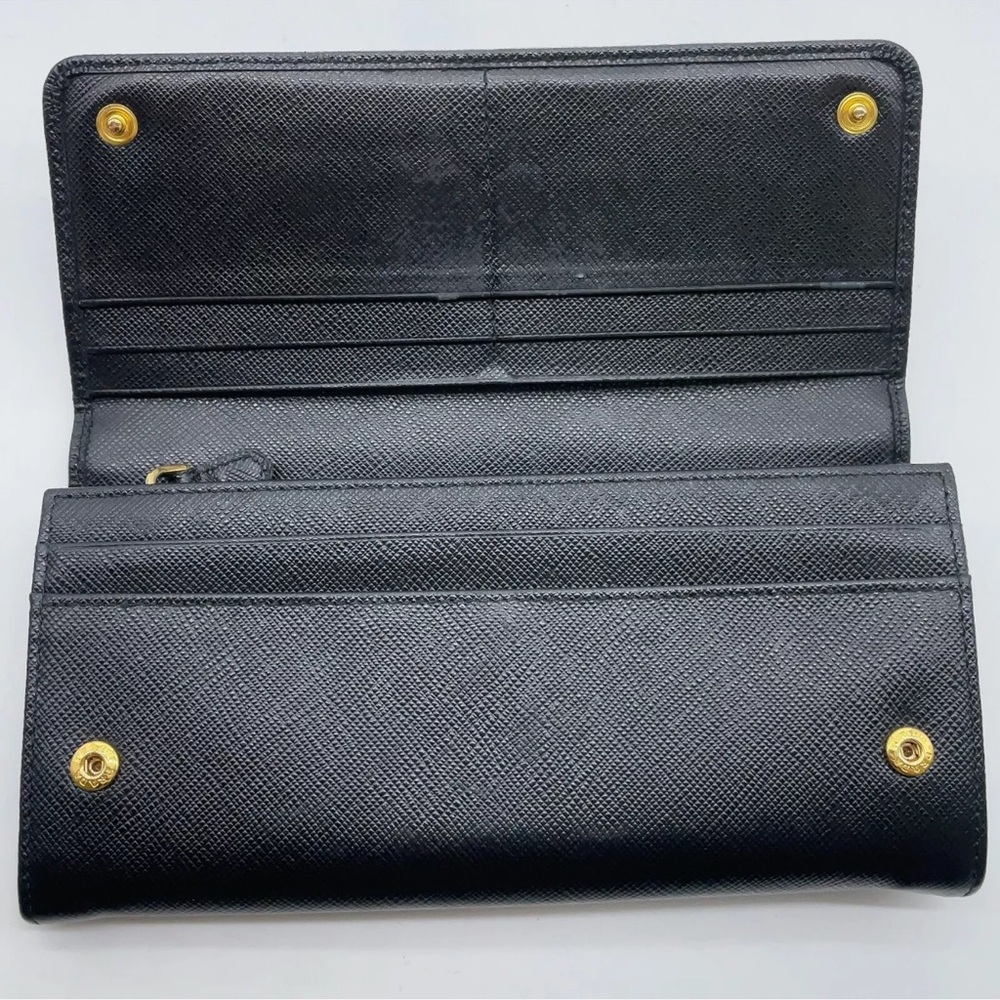 Prada Black saffiano leather Wallet and Card Holder Set W/box - Picture 5 of 16